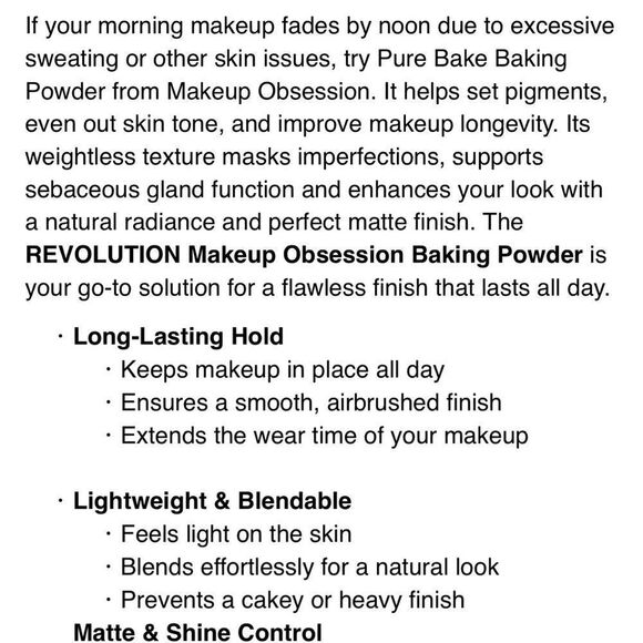 Pure Bake Topaz Baking Powder setting make up obsession - Picture 3 of 3